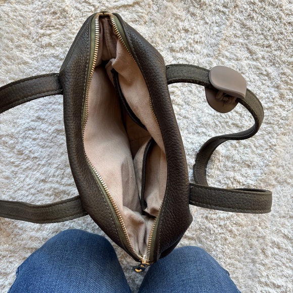 Parker Clay Rahel Leather Handbag Olive Milled | SOLD OUT ONLINE - Picture 5 of 7